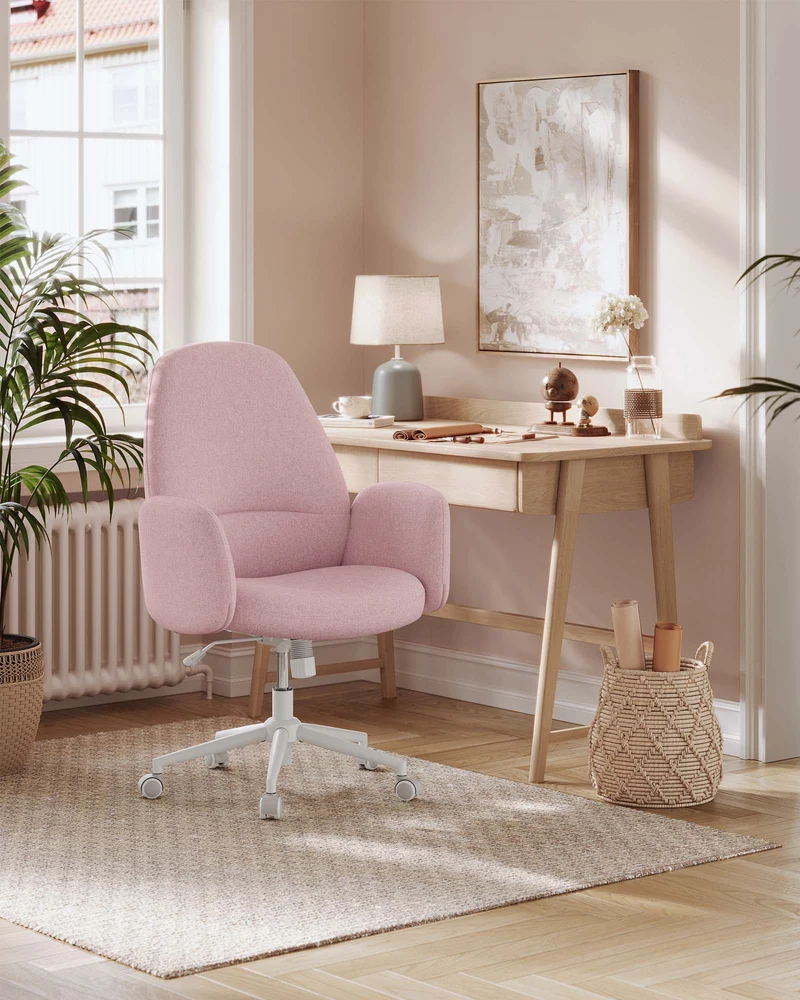 Ergonomischer Bürostuhl – Atmungsaktives Leinen-Mischgewebe – Verstellbar – Modernes Design – Bis 150 kg belastbar