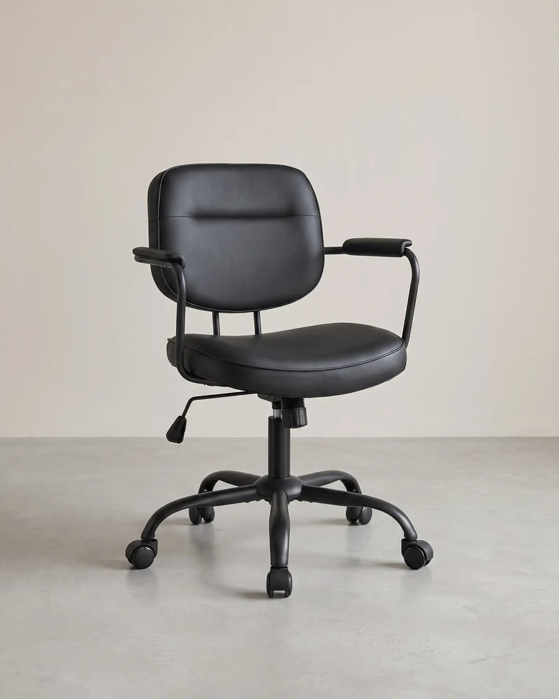 Bürostuhl Kunstleder – Ergonomisch, drehbar und höhenverstellbar – Mit Wippfunktion und breiten Armlehnen
