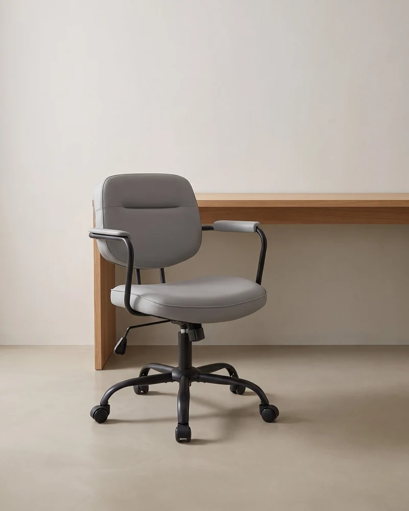 Bürostuhl Kunstleder – Ergonomisch, drehbar und höhenverstellbar – Mit Wippfunktion und breiten Armlehnen