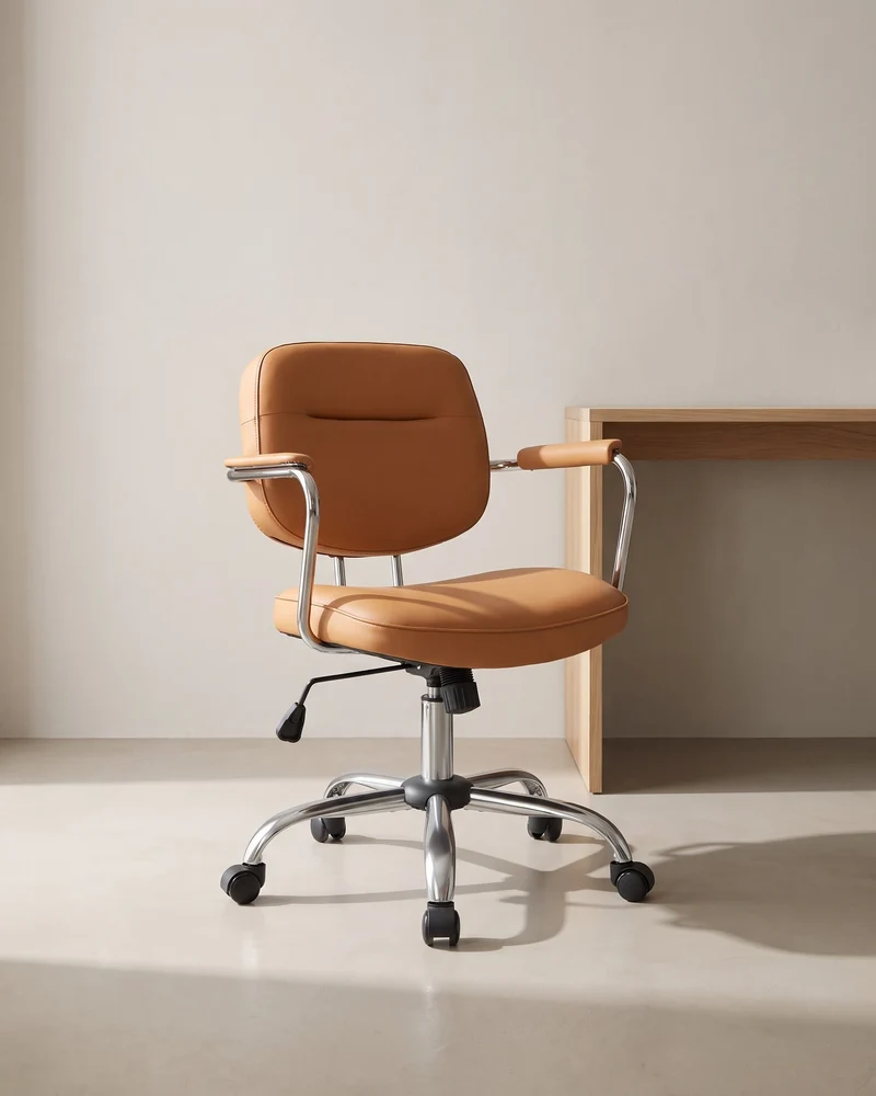 Bürostuhl Kunstleder – Ergonomisch, drehbar und höhenverstellbar – Mit Wippfunktion und breiten Armlehnen