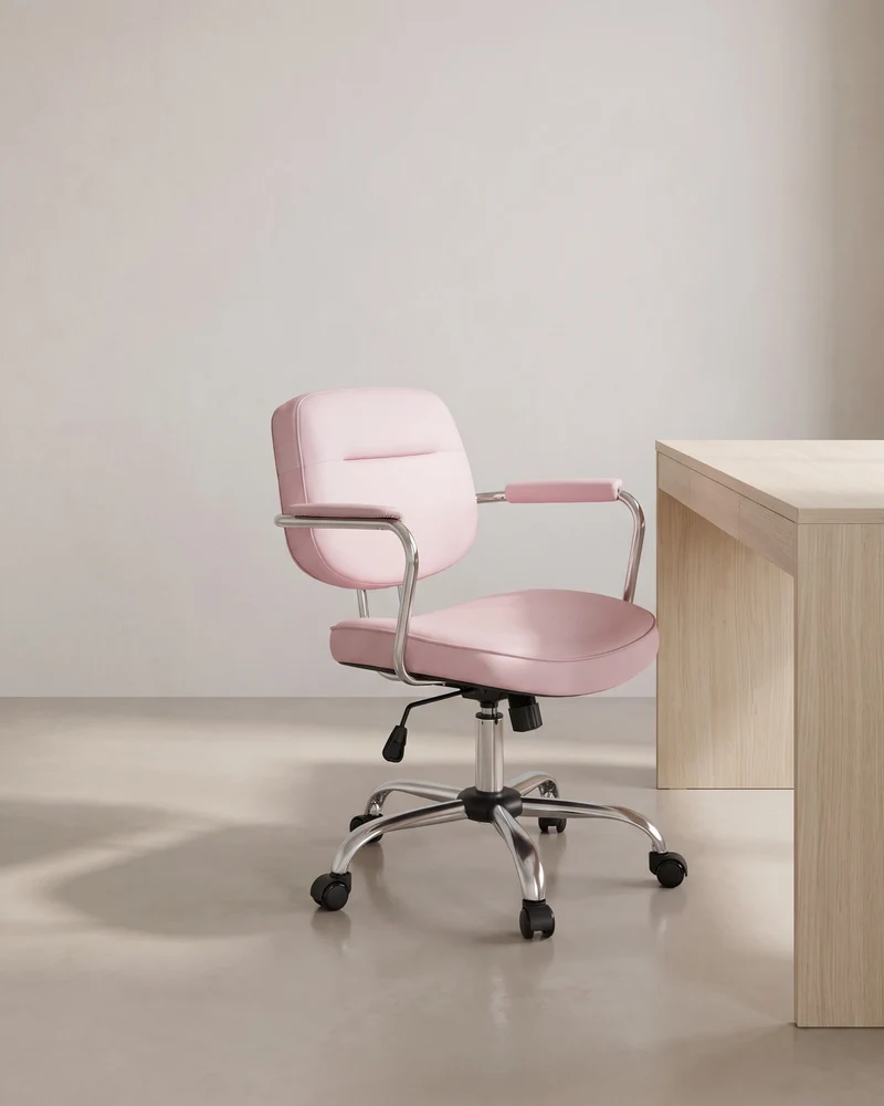 Bürostuhl Kunstleder – Ergonomisch, drehbar und höhenverstellbar – Mit Wippfunktion und breiten Armlehnen