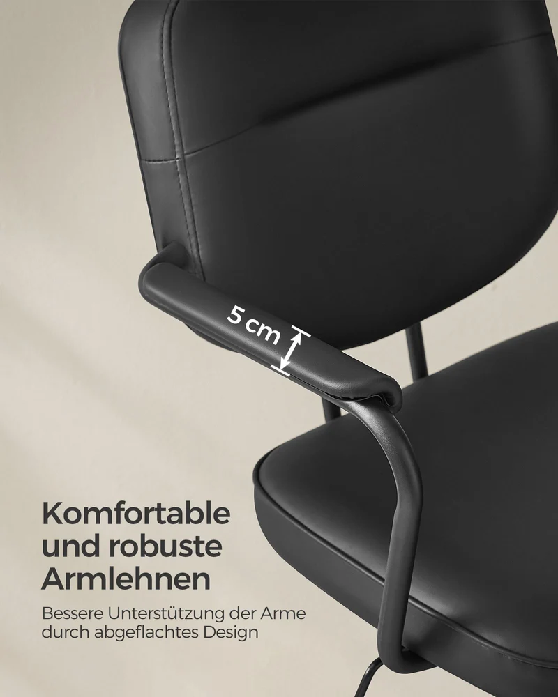 Bürostuhl Kunstleder – Ergonomisch, drehbar und höhenverstellbar – Mit Wippfunktion und breiten Armlehnen