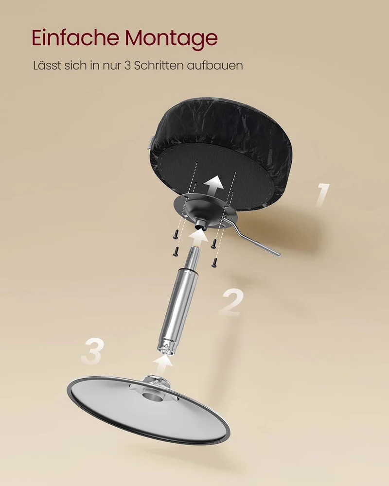 Schminkhocker drehbar – höhenverstellbar – 360° – PU mit Gletschermuster – Frisierhocker bis 120 kg