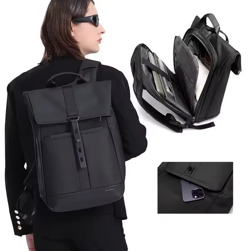 Tasche Schwarzer Rucksack geeignet™ | Vielseitiger Premium-Reiserucksack für jeden Tag
