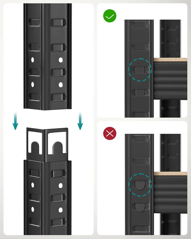 2er Set Lagerregale aus Stahl – 5 Etagen – 180 cm hoch – 875 kg Tragkraft pro Regal – teilbar & höhenverstellbar – Steckregal
