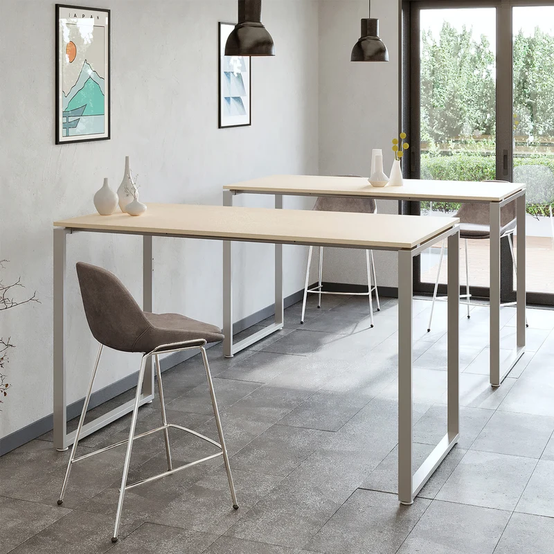 Steh- & Bistrotisch – 1400 x 700 mm | Gestell in Signalweiß