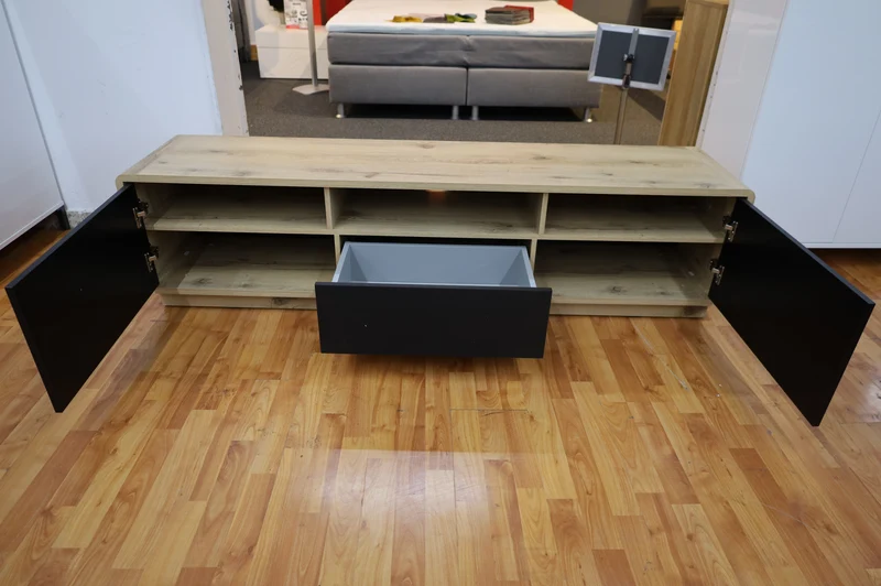 Tv-Unterschrank Kommode Vitrine + Holz Optik + Soft Close
