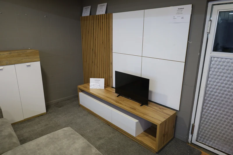 Wohnwand Set + Holz Optik + Schubladen + Ablagefläche