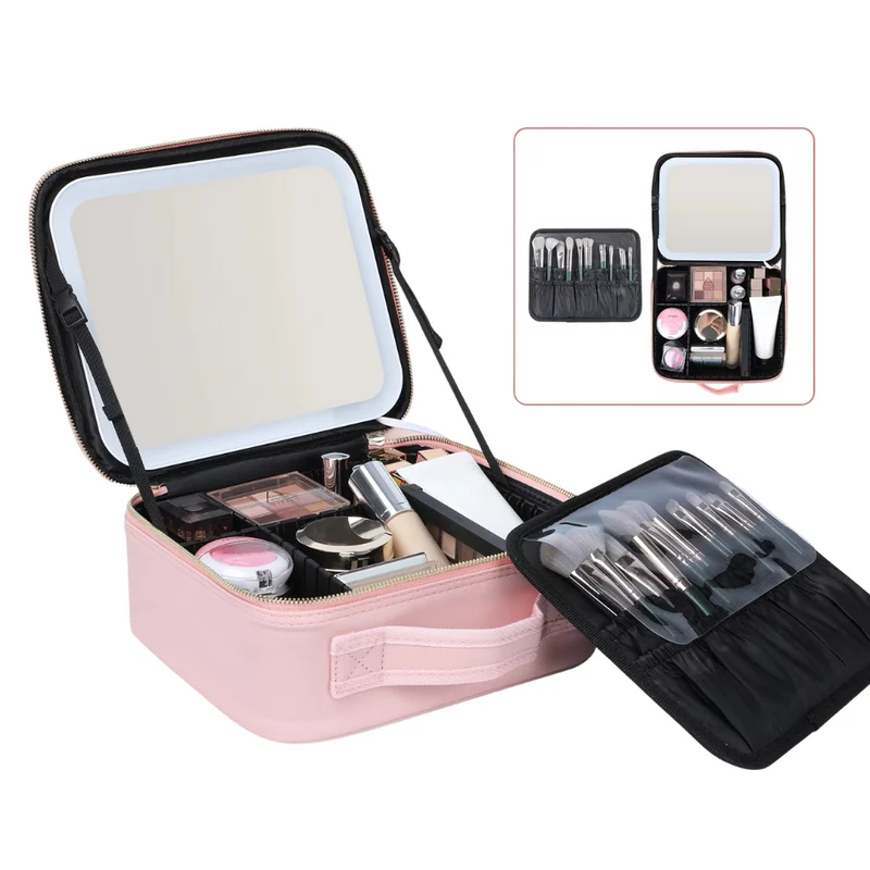 Kosmetiktasche mit LED-Spiegel™ | Dein leuchtender Beauty-Begleiter unterwegs