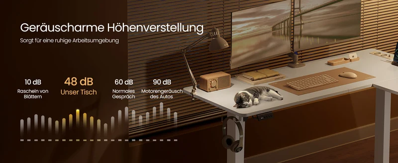 Elektrisch verstellbarer Eckschreibtisch – L-Form – 140 x 160 cm – Integrierte Steckdose und USB – Memory-Funktion – 72-120 cm Höhe