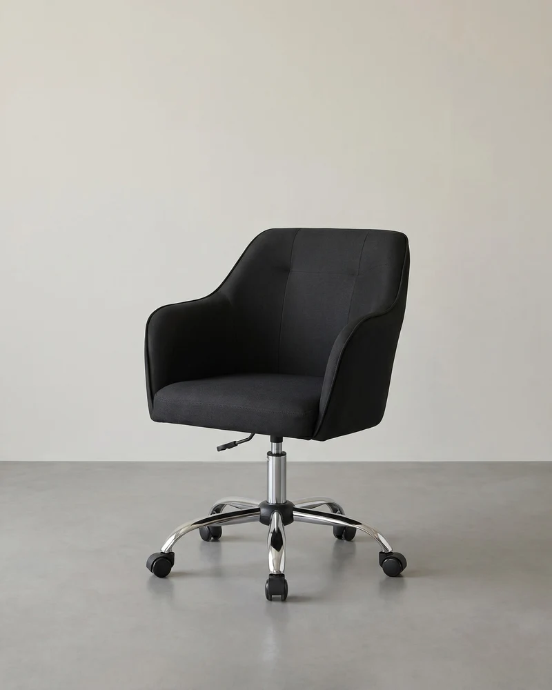 Bürostuhl mit Armlehnen – höhenverstellbar – bequeme Polsterung – 64 cm breit