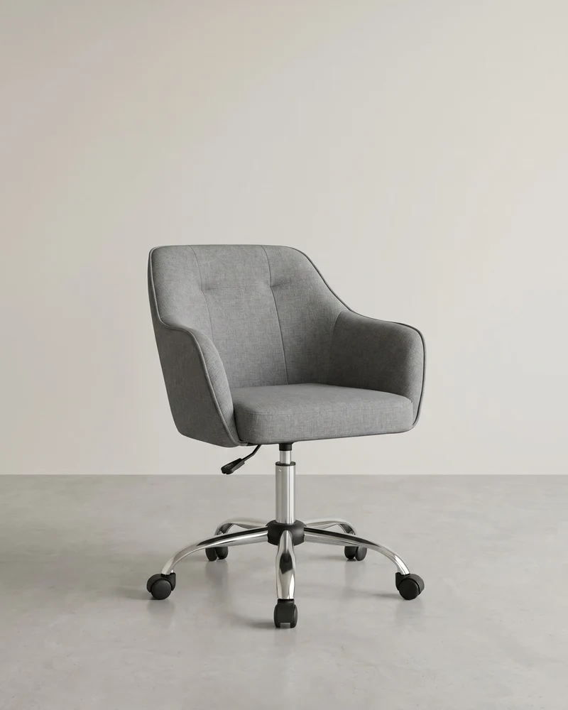 Bürostuhl mit Armlehnen – höhenverstellbar – bequeme Polsterung – 64 cm breit