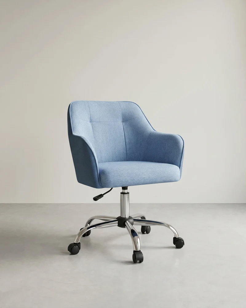 Bürostuhl mit Armlehnen – höhenverstellbar – bequeme Polsterung – 64 cm breit