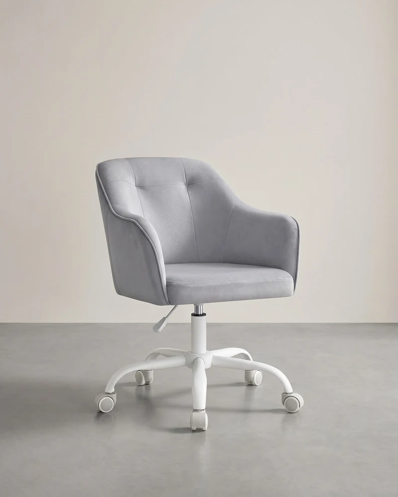 Bürostuhl mit Armlehnen – höhenverstellbar – bequeme Polsterung – 64 cm breit