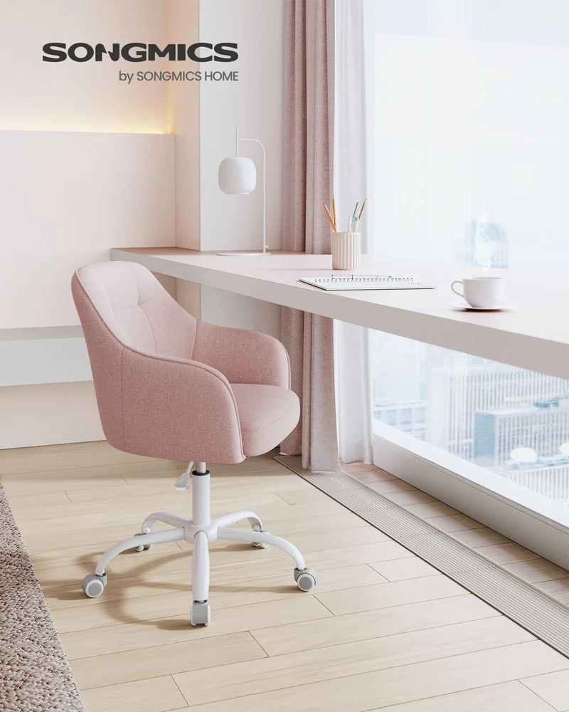Bürostuhl mit Armlehnen – höhenverstellbar – bequeme Polsterung – 64 cm breit