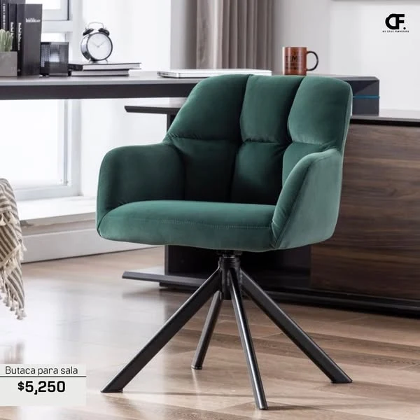 Möbel Modern Grün chair™ | Luxuriöser, drehbarer Samt-Traumstuhl