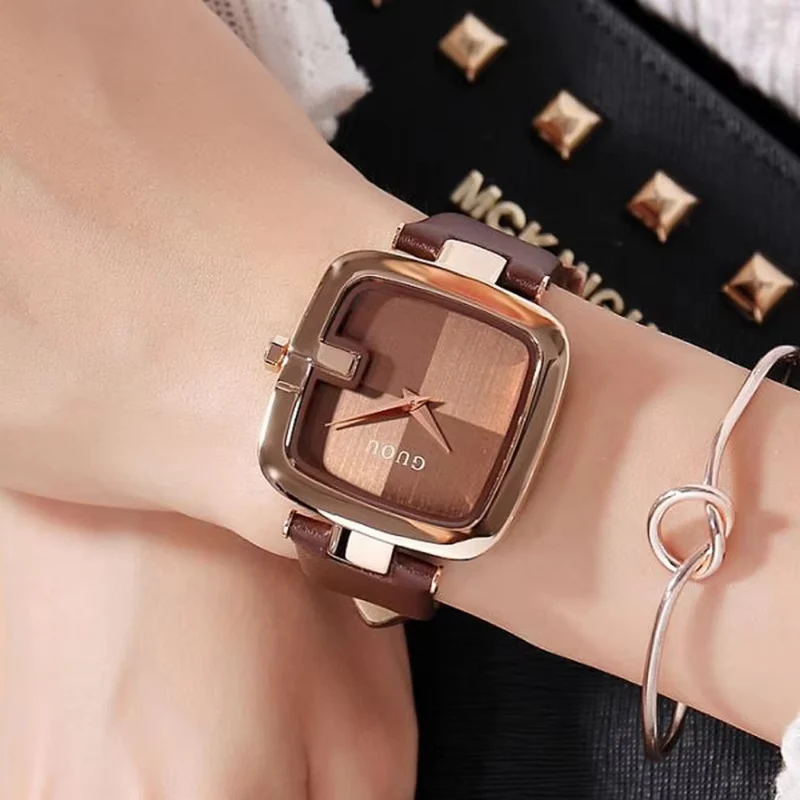Damenuhr mit Lederarmband™ | Zeitlose Eleganz fürs Handgelenk