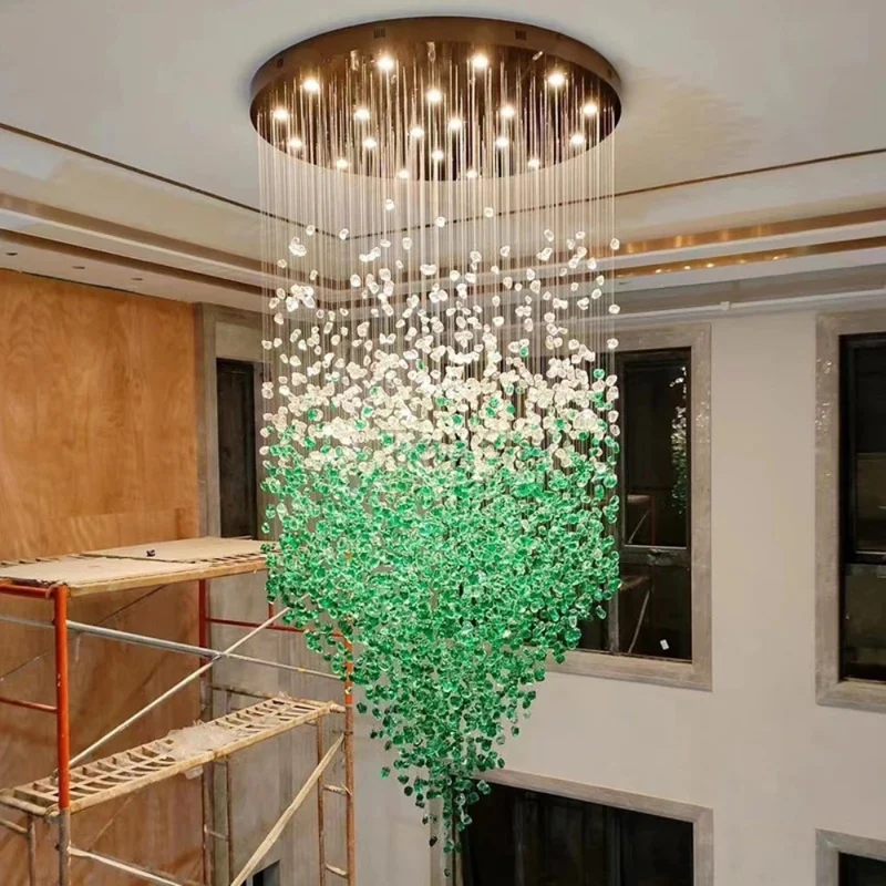 Luxus aus Glas in Form eines grünen Steins™ | Exklusive, kunstvolle Pendelleuchte für Luxusräume