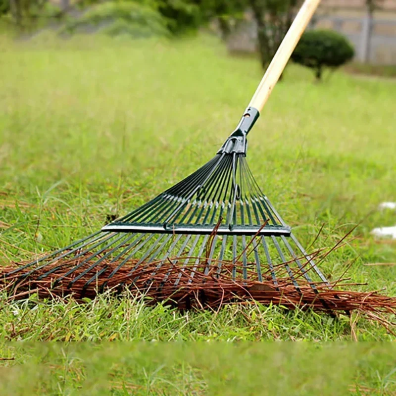 KapazitätHandles gefallen™ | Langlebiger Gartenrechen für effiziente Reinigung