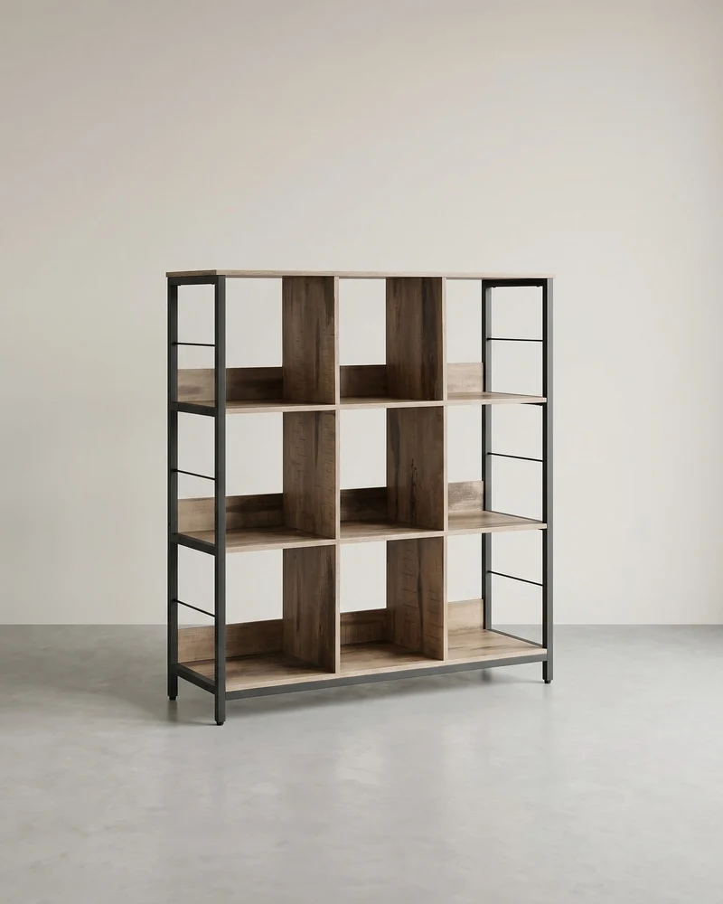Offener Standschrank mit 9 Fächern – Industriedesign – 100 cm breit
