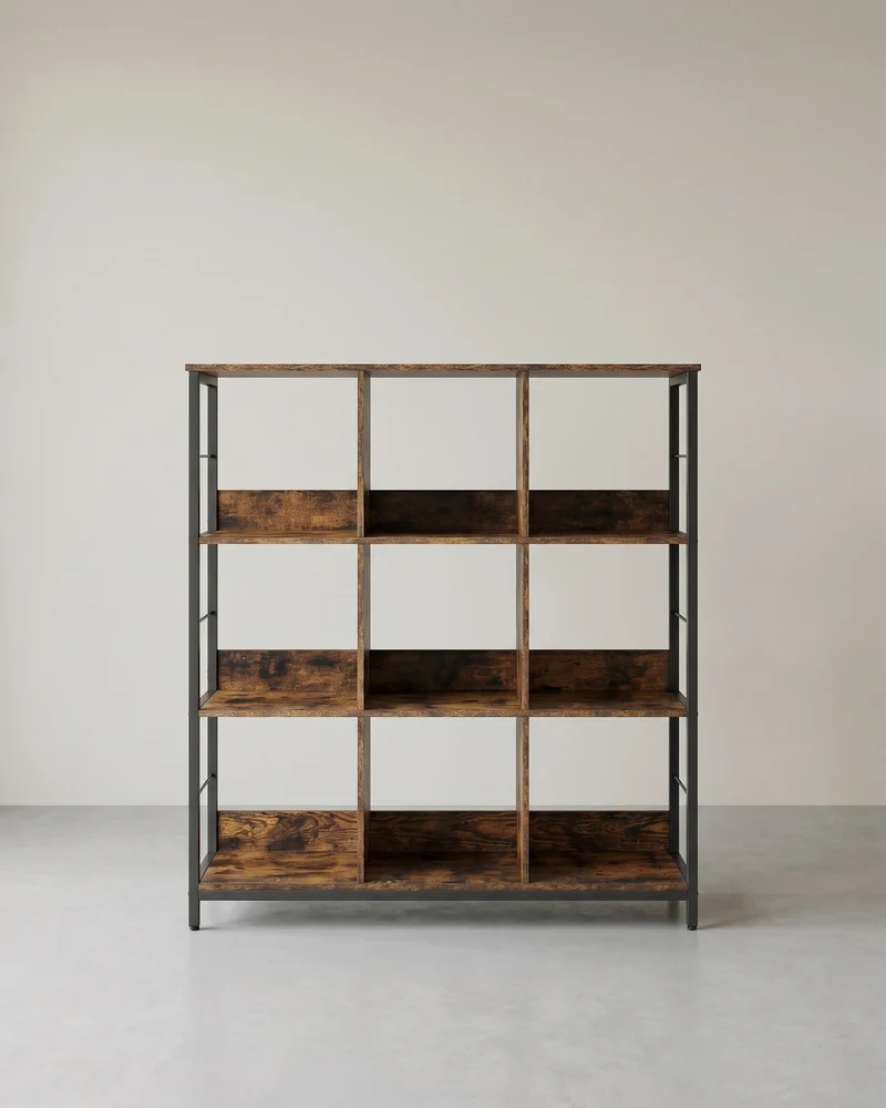 Offener Standschrank mit 9 Fächern – Industriedesign – 100 cm breit