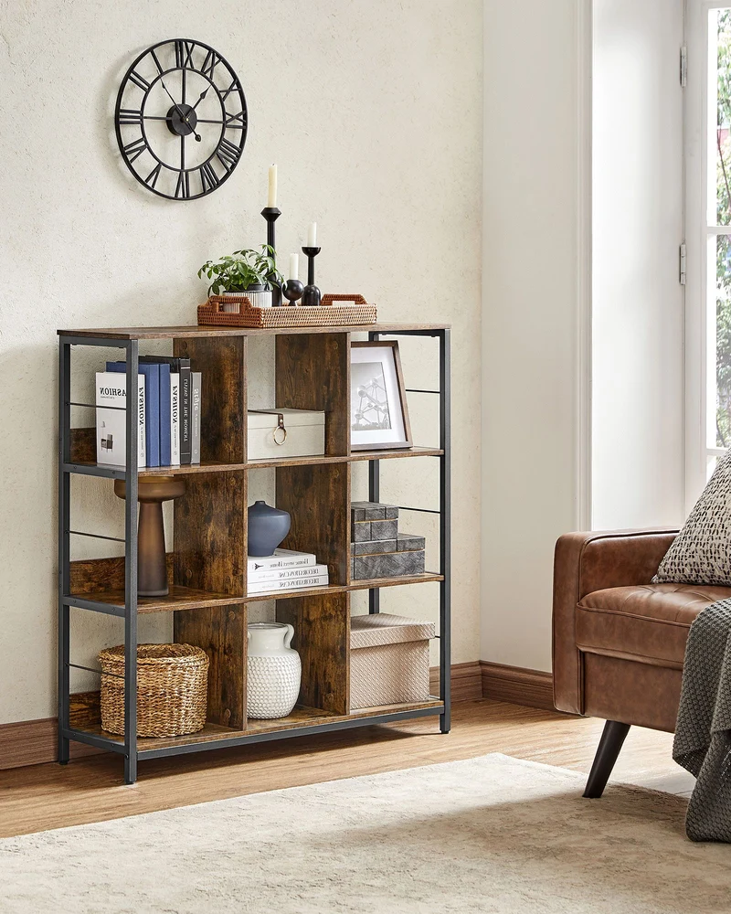 Offener Standschrank mit 9 Fächern – Industriedesign – 100 cm breit