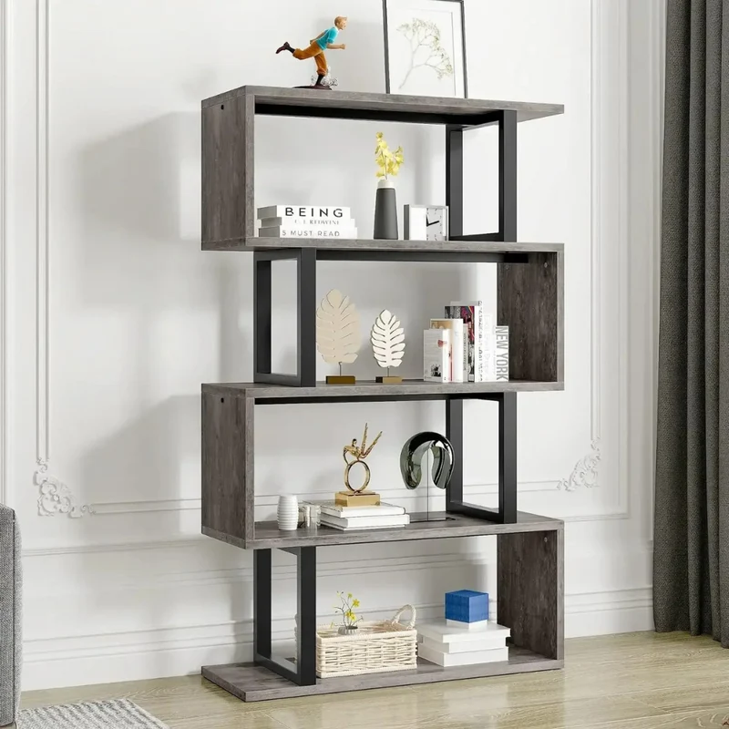 5-stöckiges Bücherregal, S-förmig™ | Stilvolles, modernes & praktisches Designwunder