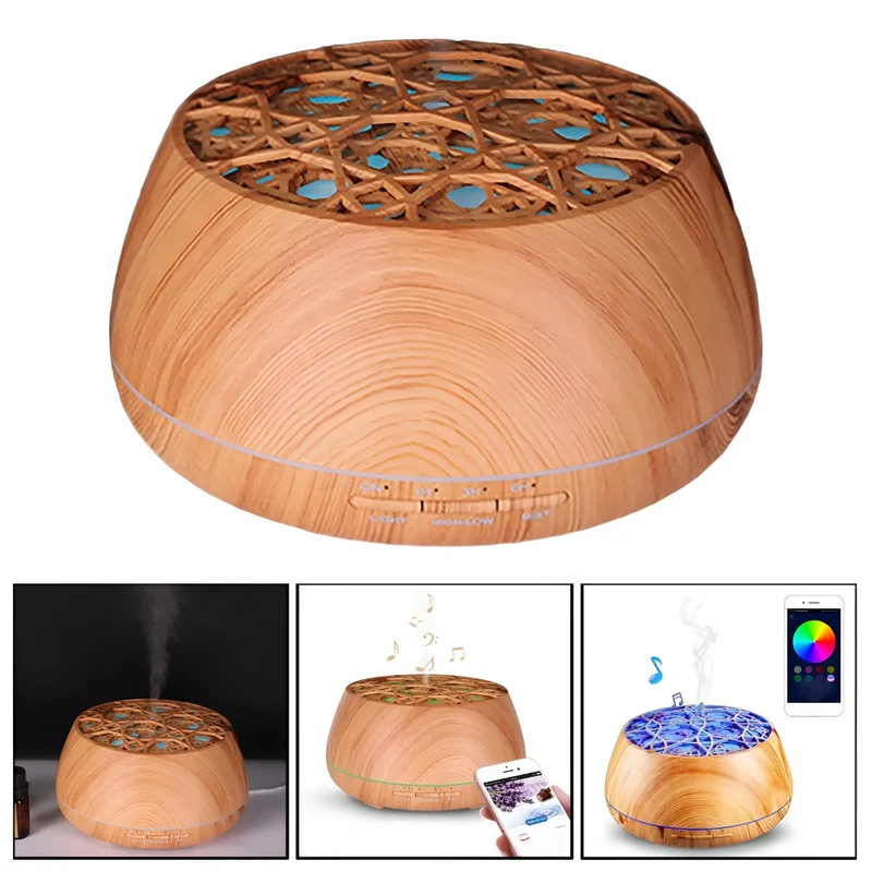 Luftbefeuchter mit Holzmaserung, Bluetooth™ | Erfrischende Atmosphäre, Musikgenuss pur