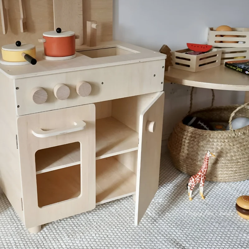 Spielküche in Holzfarben im nordischen Stil™ | Magische Spielküche für kleine Meisterköche