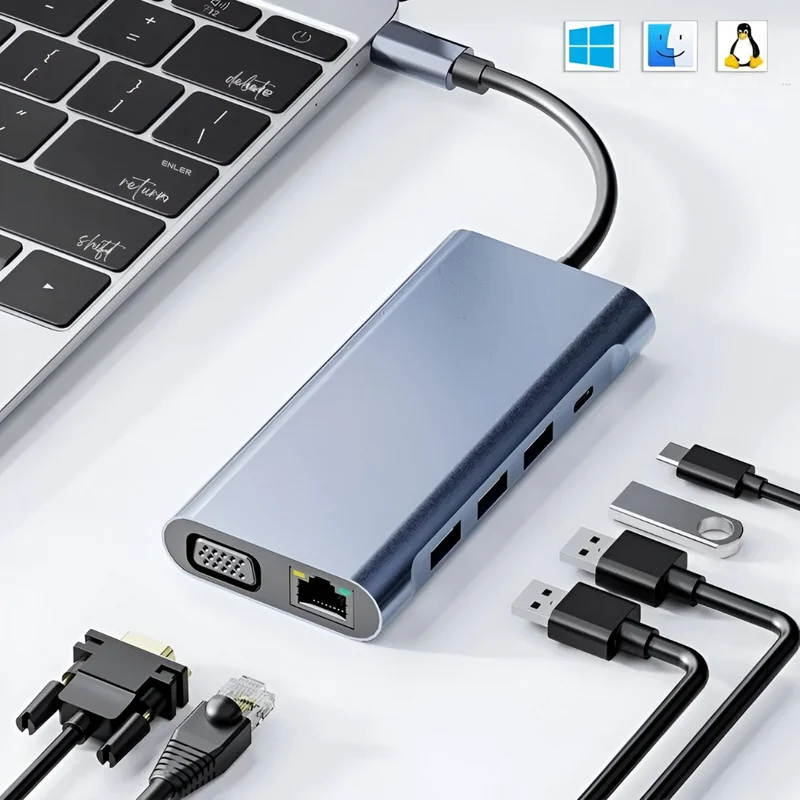 Hub-Multiport-Laptop-Dockingstation™ | All-in-One Power-Dockingstation