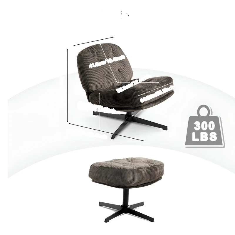 Redlife-Einzelsofa mit Ottomane™ | Gemütlicher Wohlfühl-Sessel mit Ottoman