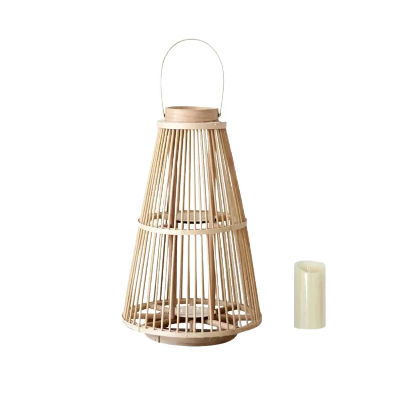 Sturmlaterne Japanisch Nordisch™ | Zeitlose Rattan-Laterne für Harmonie