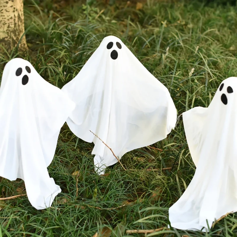 White Ghost-Einsätze™ | Gruselige Gartendeko für Halloween