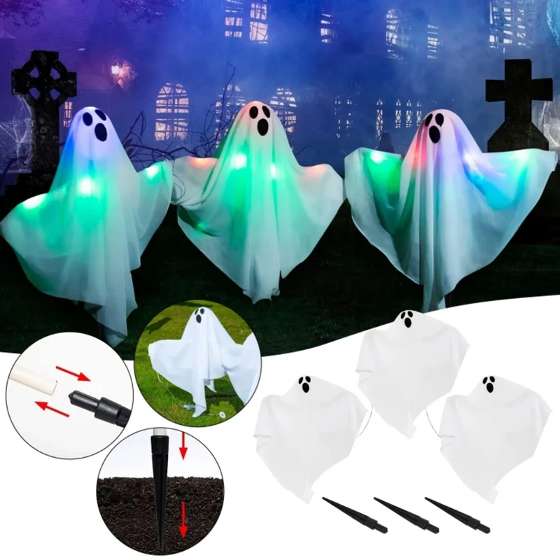 White Ghost-Einsätze™ | Gruselige Gartendeko für Halloween