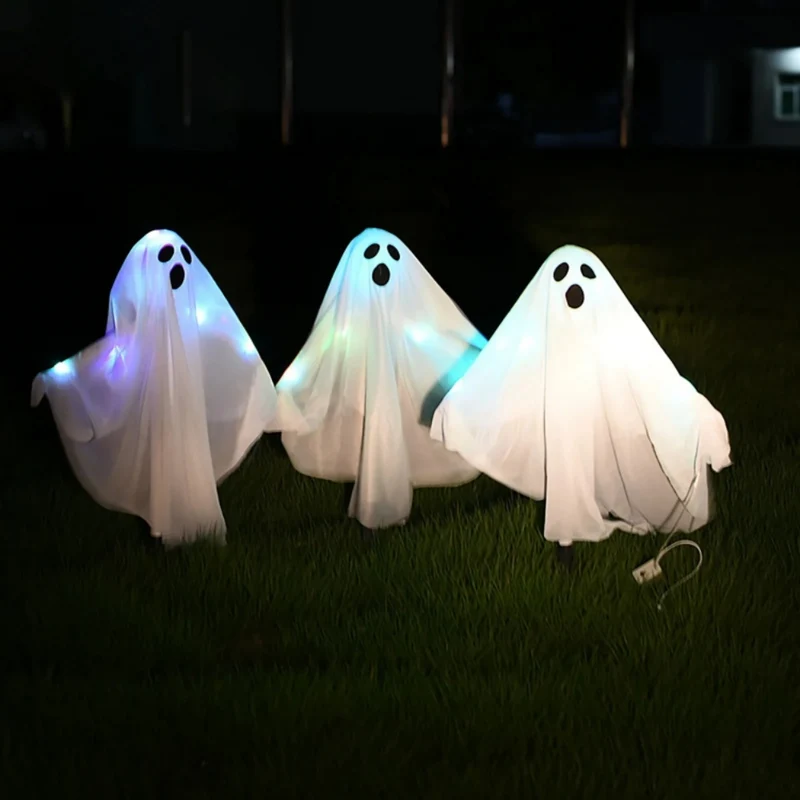 White Ghost-Einsätze™ | Gruselige Gartendeko für Halloween