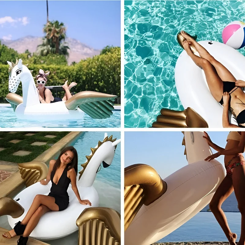 Riesiges aufblasbares Schwimmrad™ | Magisches XXL-Einhorn für Wasserspaß