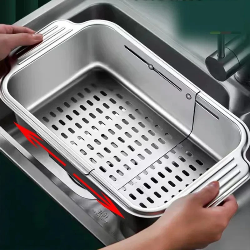 Ausziehbarer Abflusskorb™ | Praktisches, flexibles Edelstahl-Rack