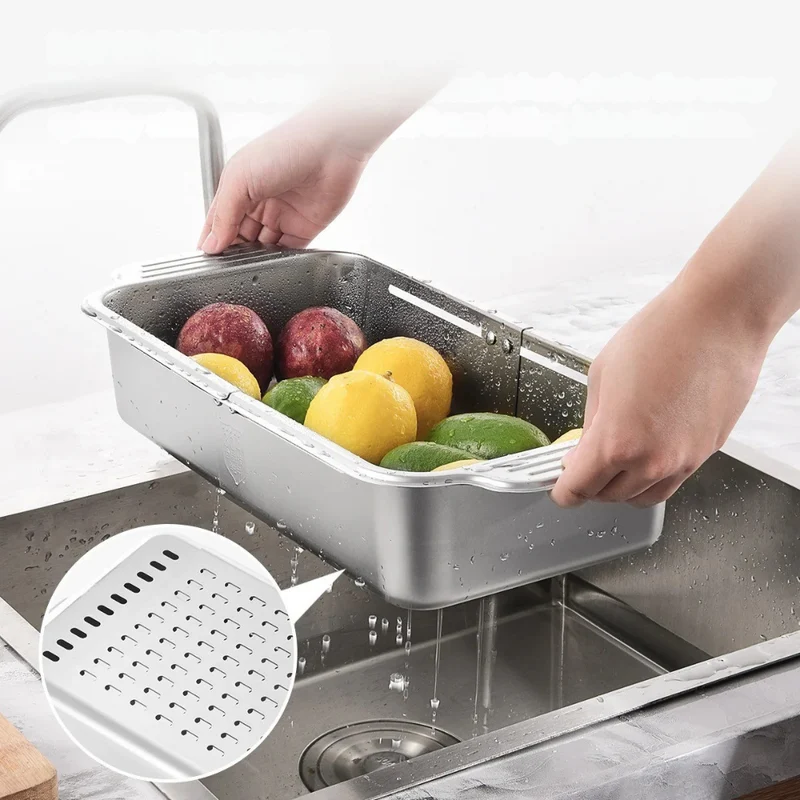 Ausziehbarer Abflusskorb™ | Praktisches, flexibles Edelstahl-Rack
