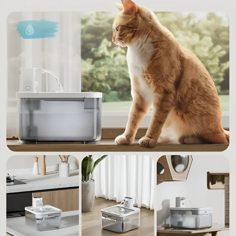Drahtloser Katzenwasserbrunnen™ | Frisches Wasser, grenzenlose Freiheit