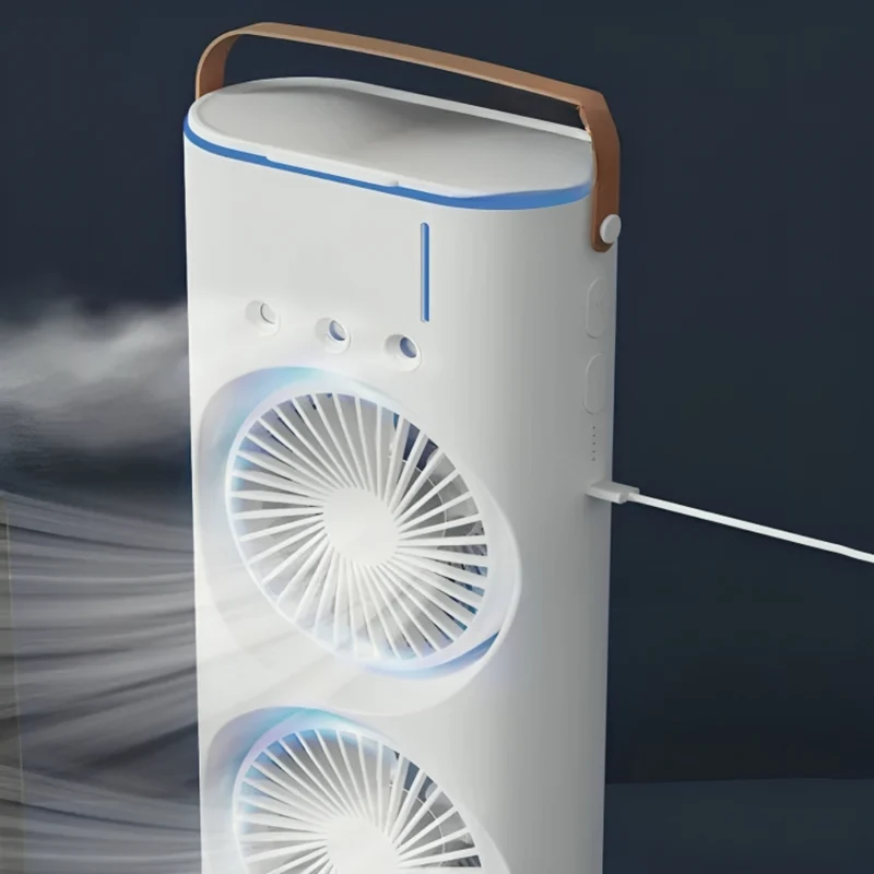 Tragbarer Sprühventilator mit 3 Düsen™ | Emotionaler Luftkühler Der Begeistert