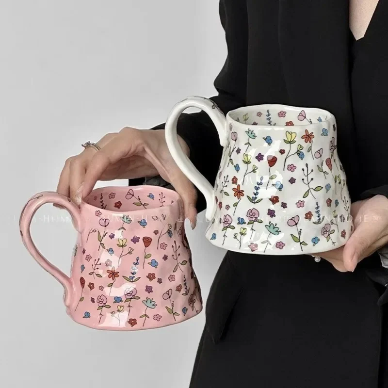 Keramik-Kaffeetasse™ | Zauberhafte Blumenkunst für Kaffeegenuss