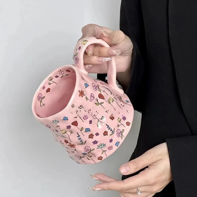 Keramik-Kaffeetasse™ | Zauberhafte Blumenkunst für Kaffeegenuss