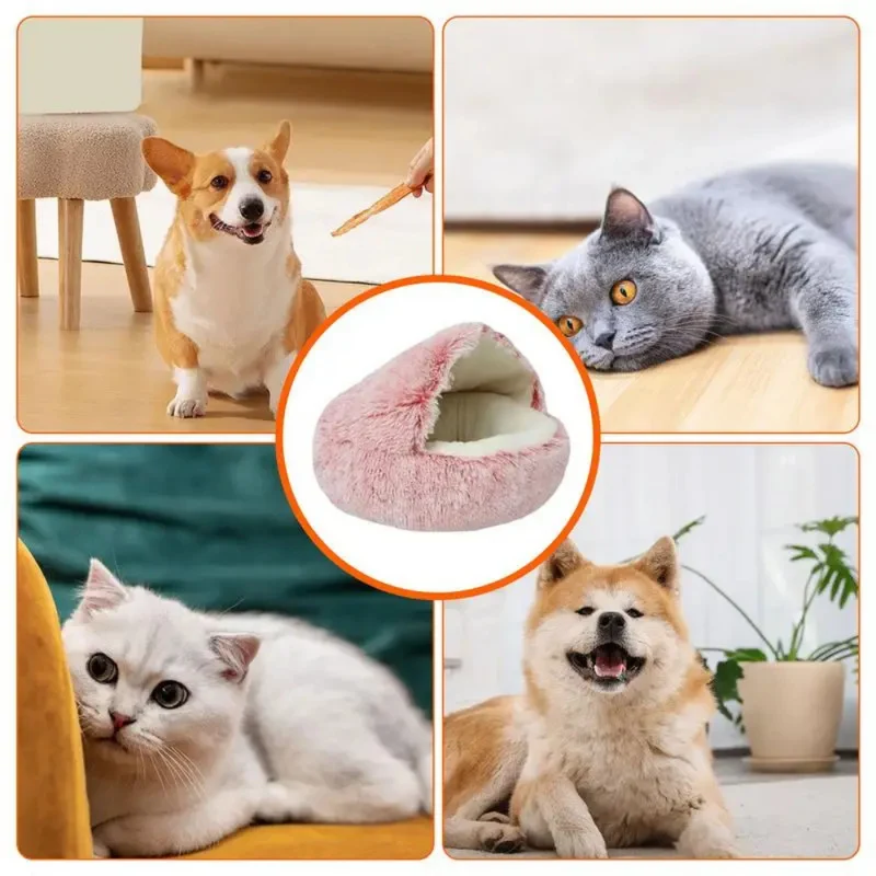 Gemütliches Bett für kleine Haustiere™ | Rundes, kuscheliges Hundebett für Geborgenheit.