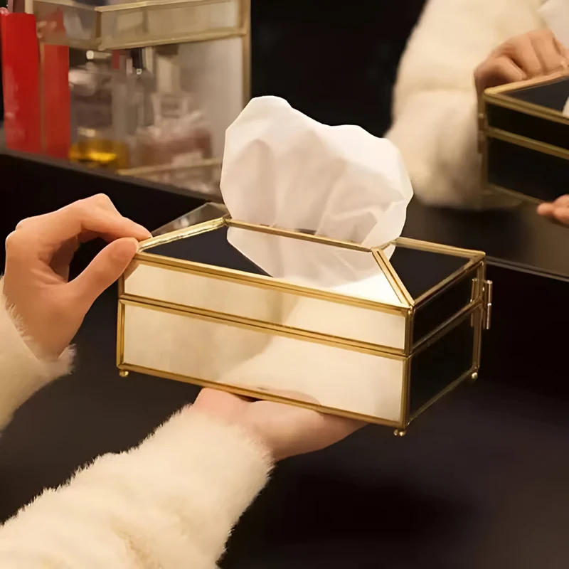 Taschentuchbox-Halter aus Glas™ | Eleganter Glas-Tissue-Box-Halter