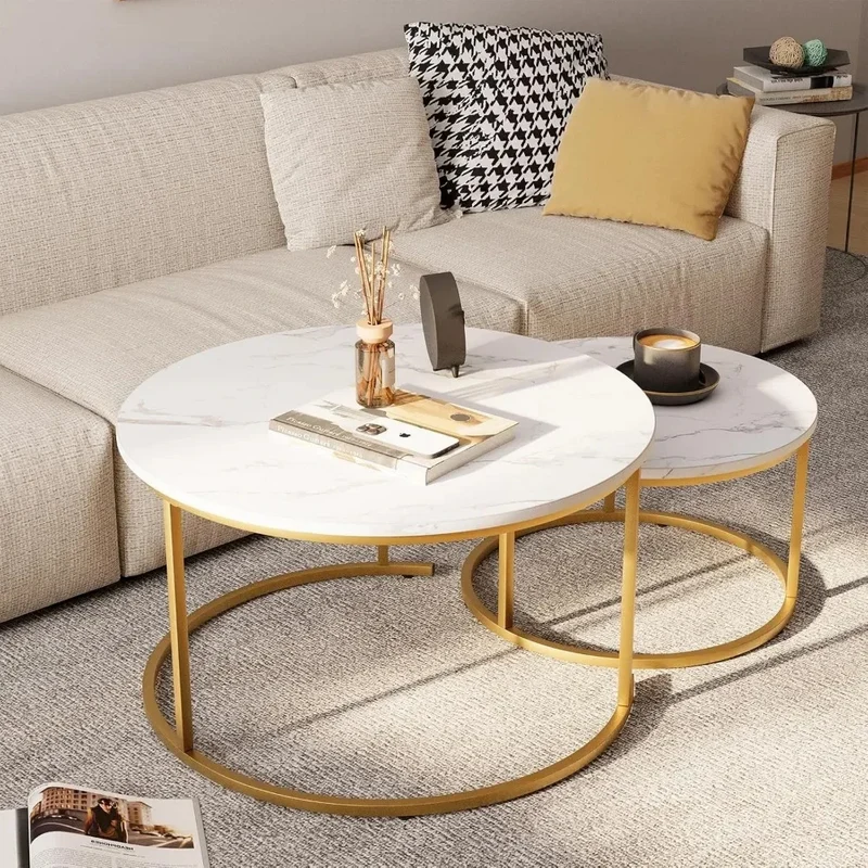 29,5-Zoll-Nesting-Couchtisch™ | Eleganter Marmor-Nesting-Tisch-Set
