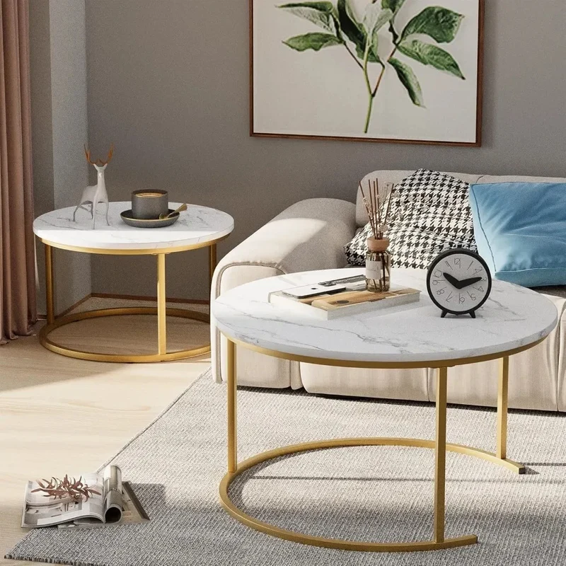 29,5-Zoll-Nesting-Couchtisch™ | Eleganter Marmor-Nesting-Tisch-Set