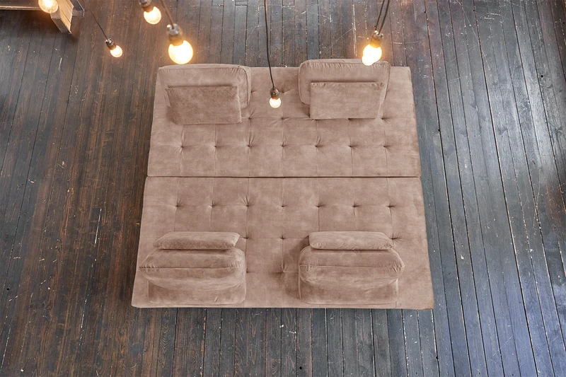 KAWOLA Sofa WIOLO Ecksofa velvet taupe
