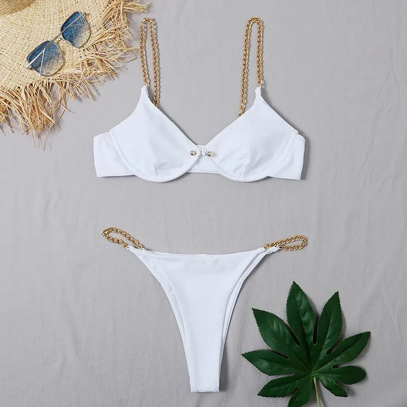 Split Chain Strap Bikini