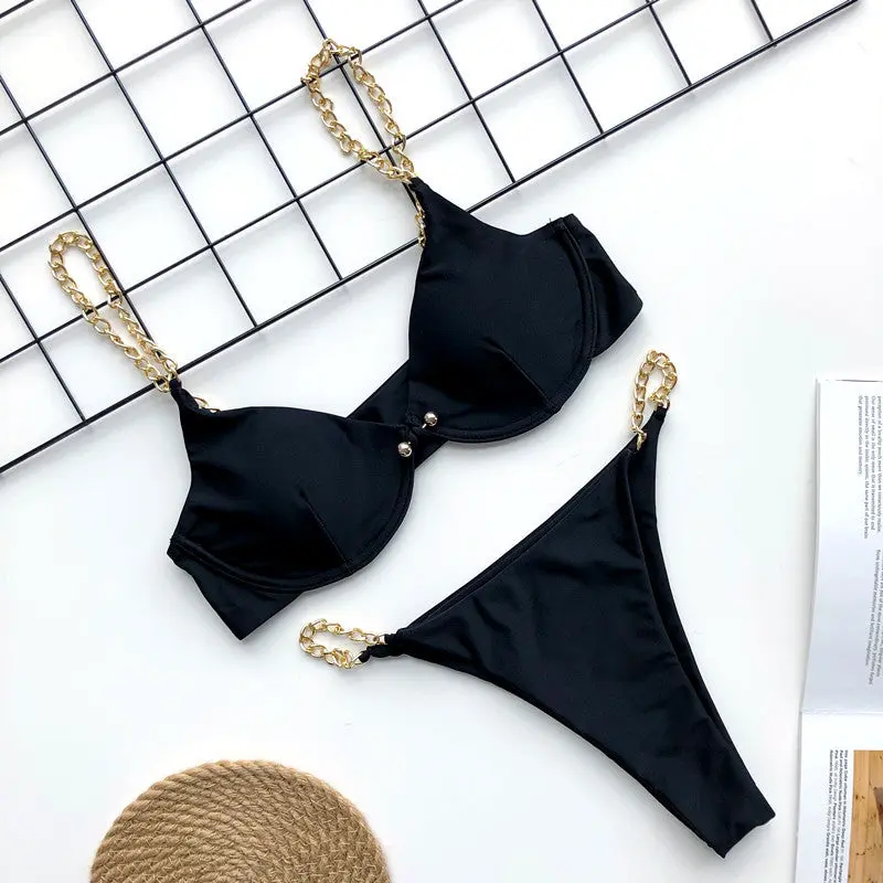 Split Chain Strap Bikini