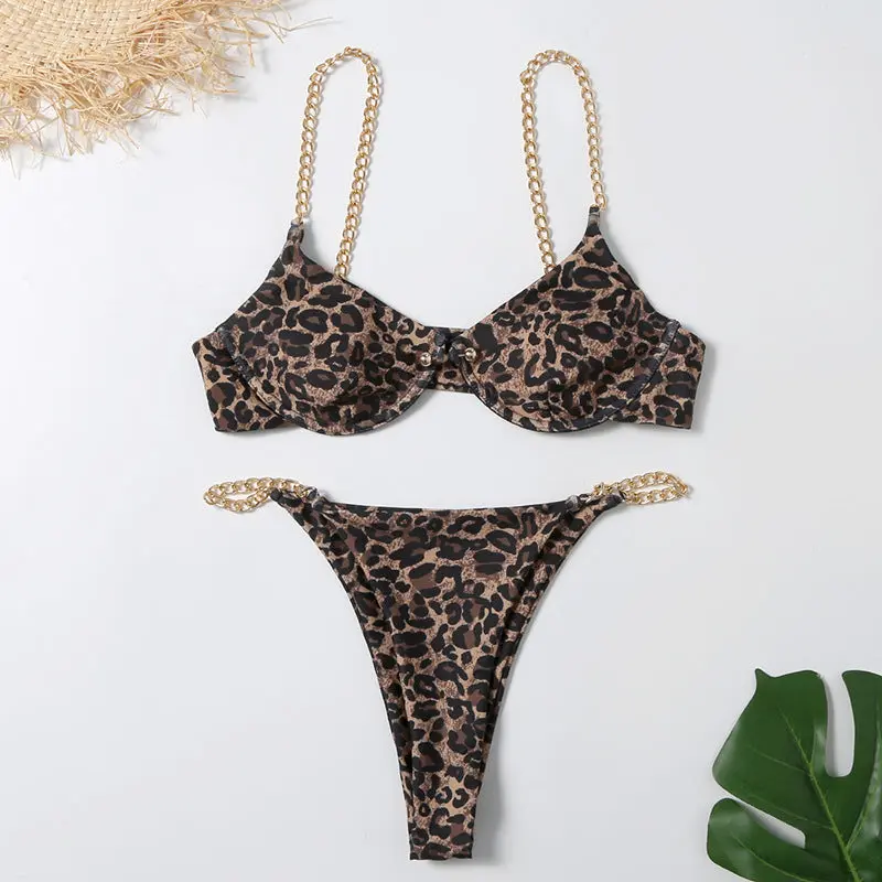 Split Chain Strap Bikini